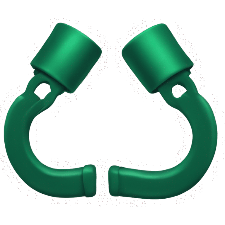 2 dark green hand cuffs emoji