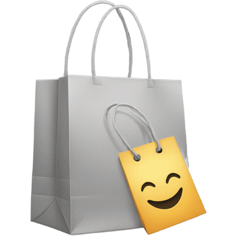 Grey shopping package emoji