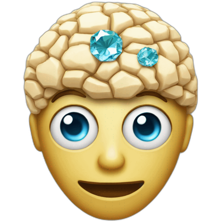 emoji diamond brain with eyes emoji