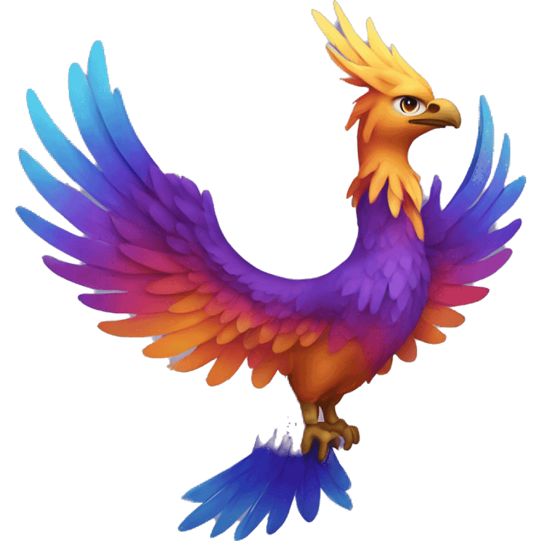 phoenix with blue and purple colors emoji