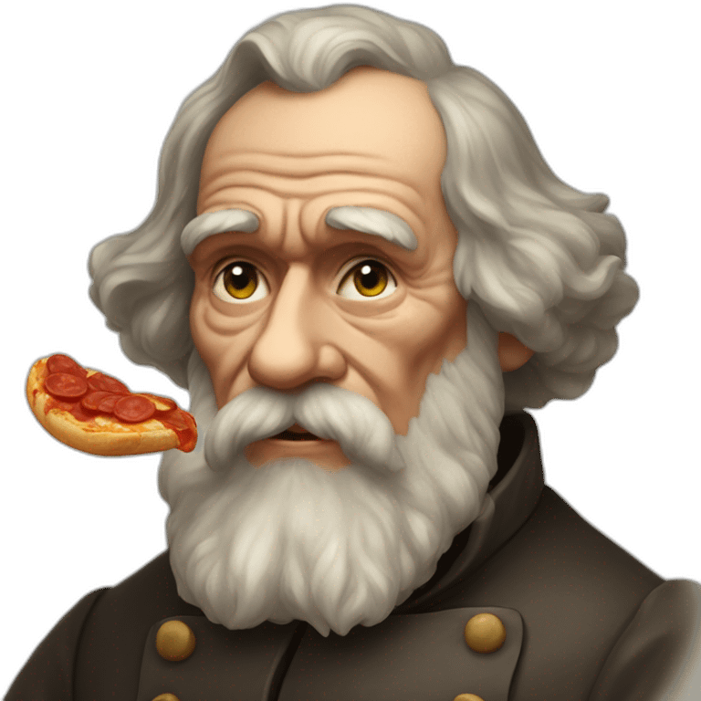 leo tolstoy eating pepperoni emoji