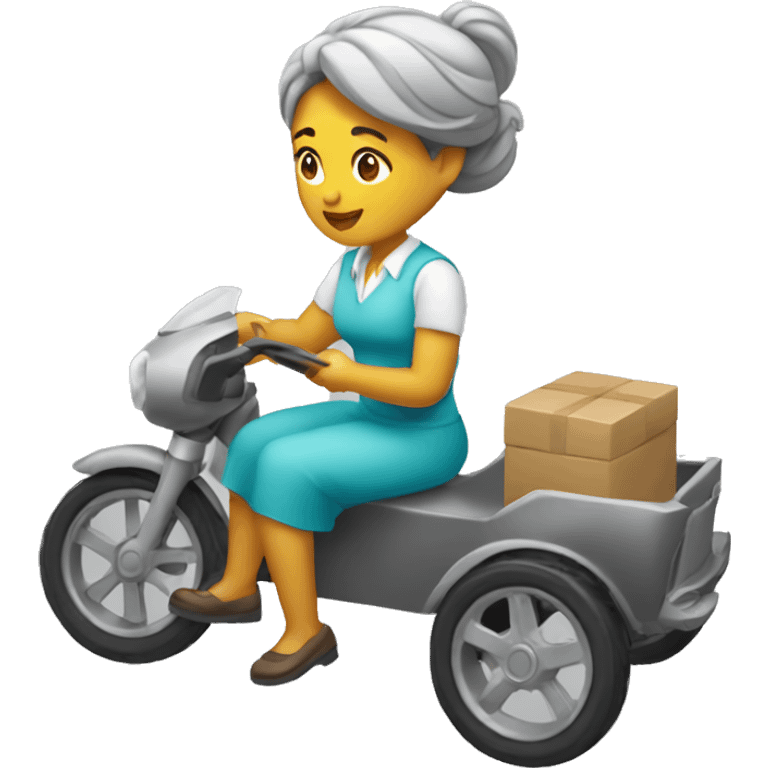 mujer manejando carro de lujo emoji