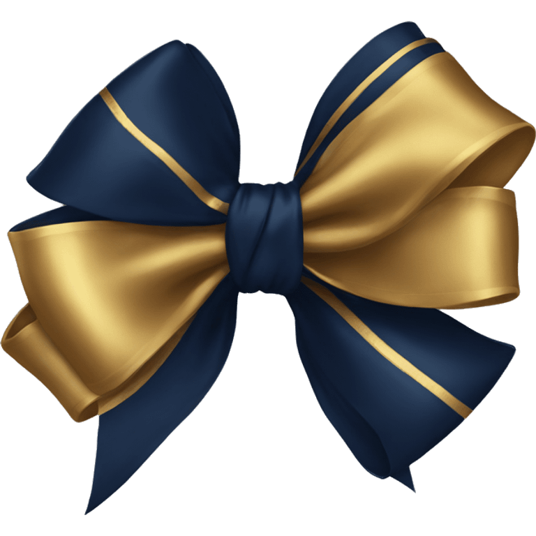 Navy blue and dark gold bow emoji