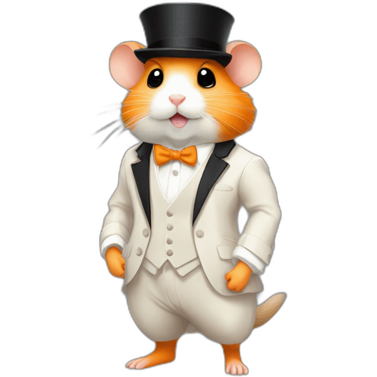 A joyful (((Orange Hamster))) dressed as a ((Gansta)), with a serious expression and and a elegant suite, pixelart emoji