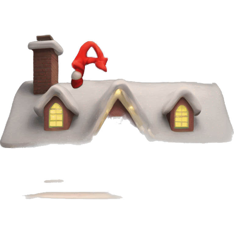 A house christmas with lights and the roober(grinch) in the winod  emoji