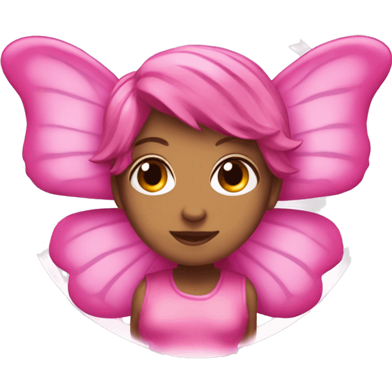 pink halo around pink butterfly emoji