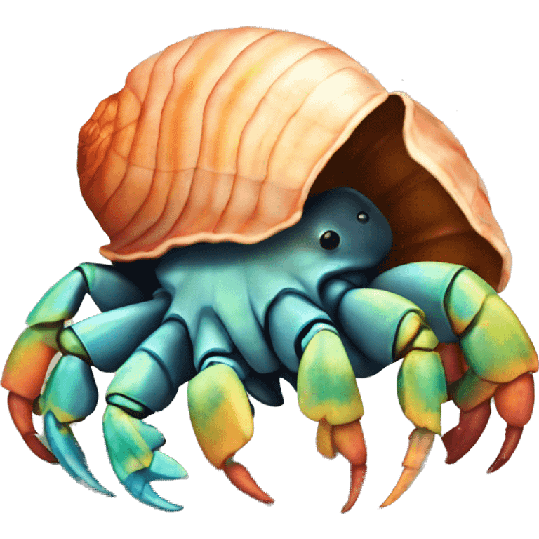 Hermit crab with a colorful shell emoji