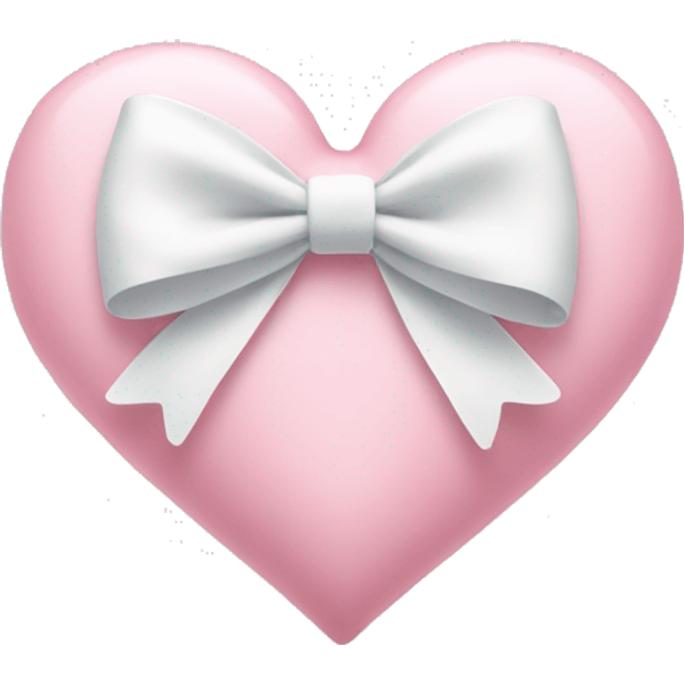 Pastel pink heart with white bow emoji