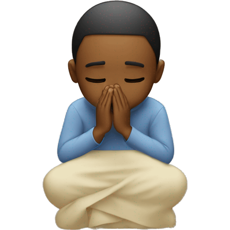 Normal emoji crying a lot while also praying emoji