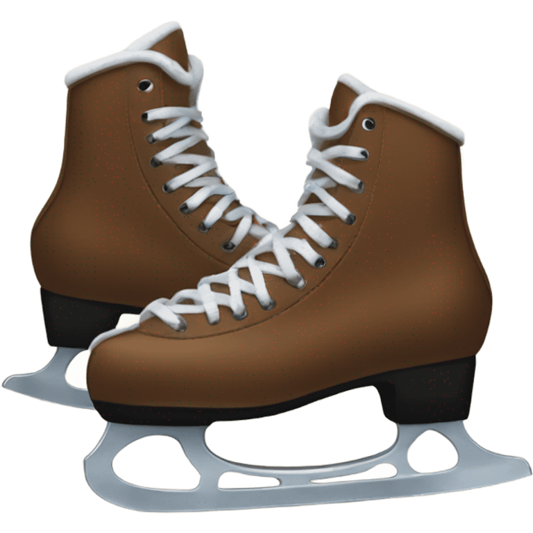 two winter brown skates emoji