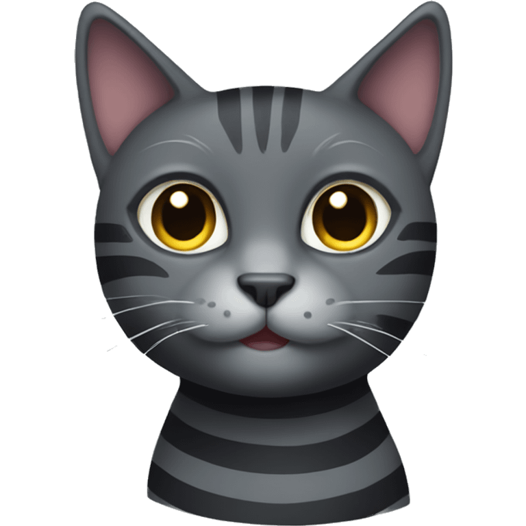 dark grey cat with stripes  emoji