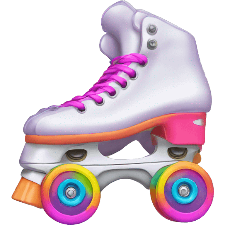 roller skate with rainbow laces and neon wheels emoji