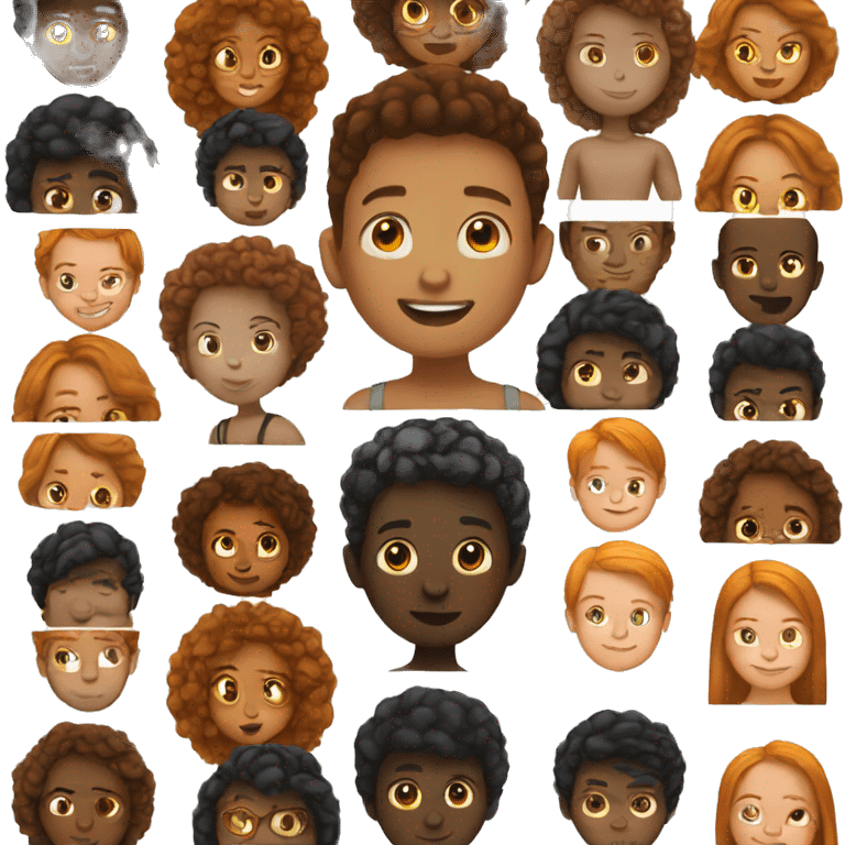 Black and ginger girl and boy  emoji