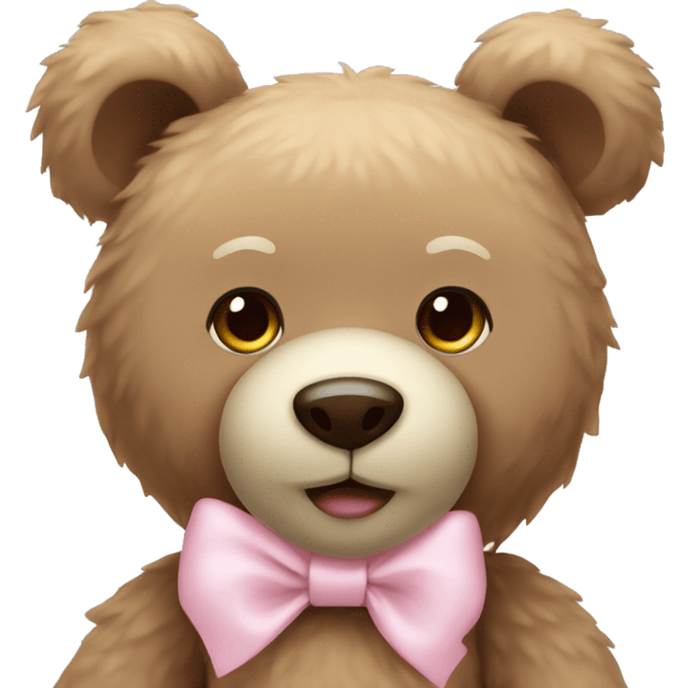 teddy bear with light pink bow emoji