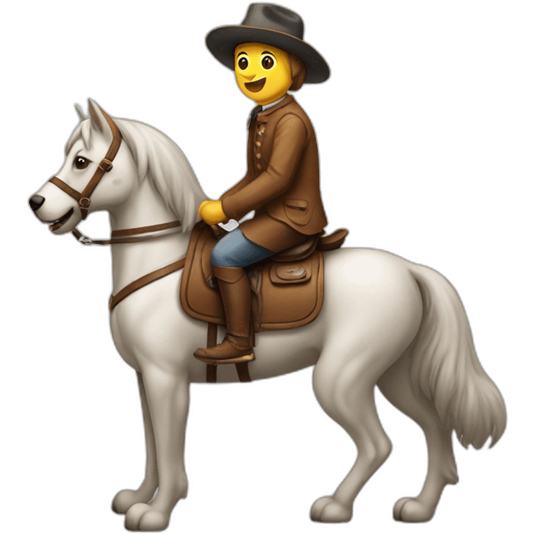 Chien sur un cheval emoji