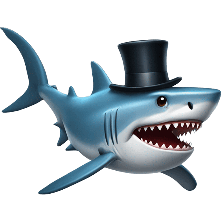 Shark with tophat emoji