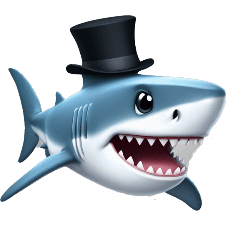 Shark with top hat  emoji