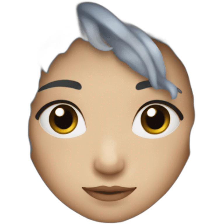 Chiby cheveux bleu colère emoji