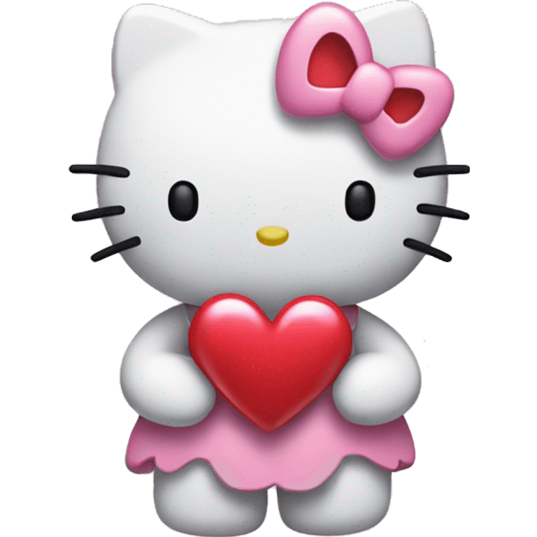 Hello kitty with a heart emoji