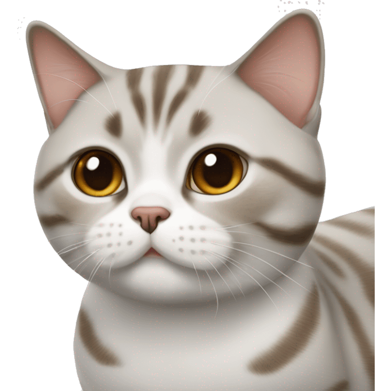 White brown tabby british shorthair cat emoji