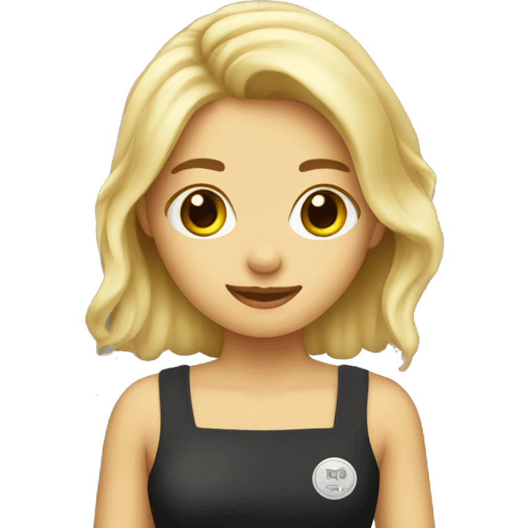 blond hair girl barista emoji