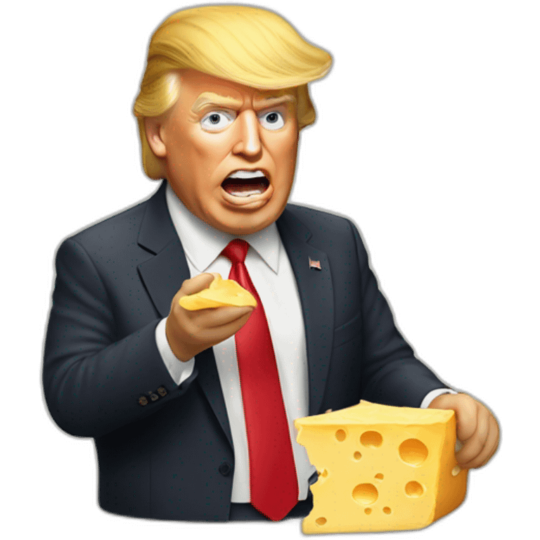 Donald trump eating cheese emoji