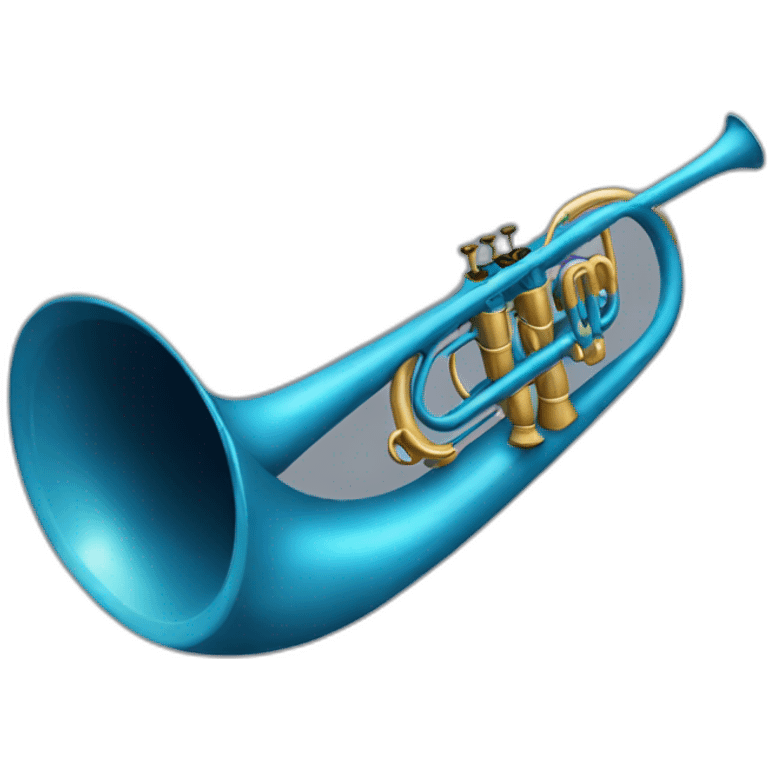 Round hunting horn blue emoji