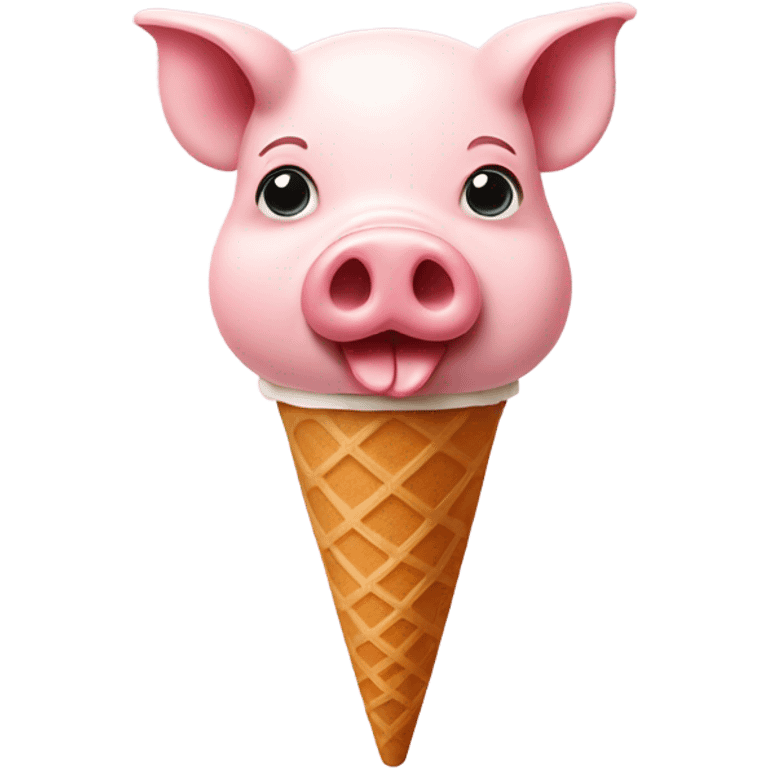 Pig with an ice cream on its head emoji