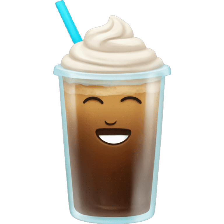 Iced coffee in a glass cup emoji