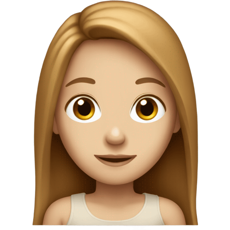 a very thin white girl with brown long hair emoji