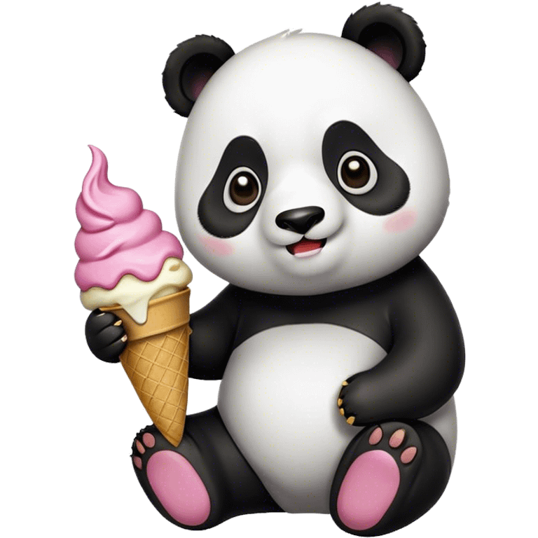 Panda eating ice cream emoji