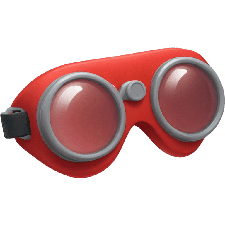 swimming goggles with red frame， spindle-like form，sharp edges emoji