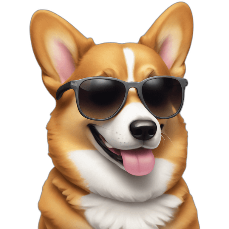 Corgi dog with sunglasses emoji