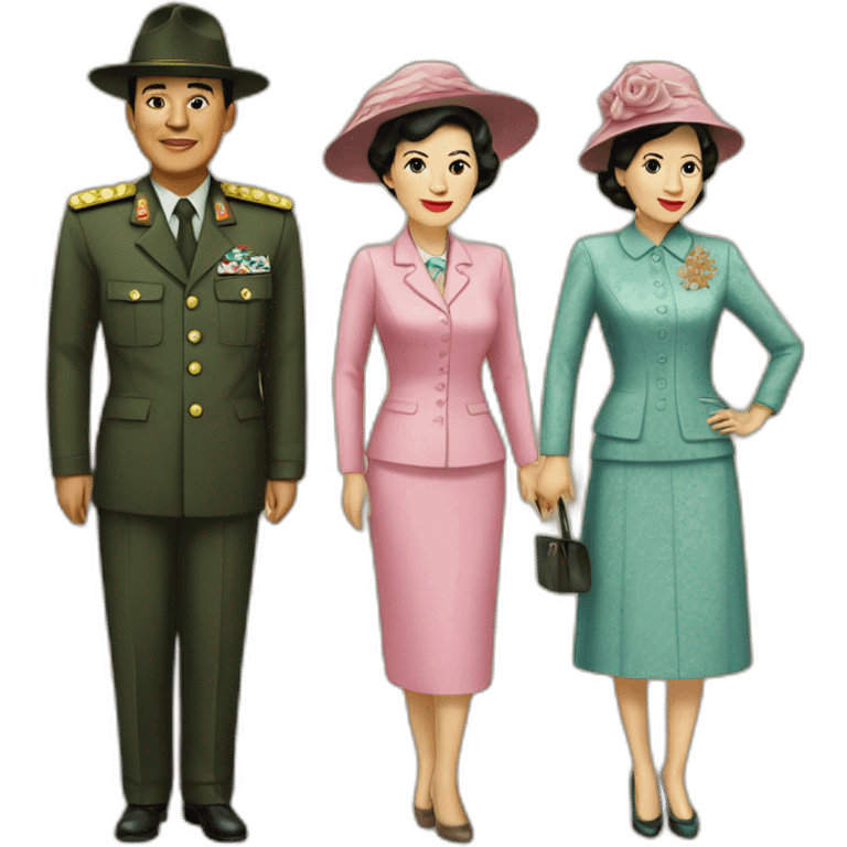 Soekarno with four wife emoji