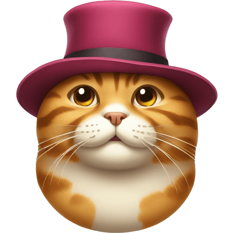 Fat cat with hat emoji