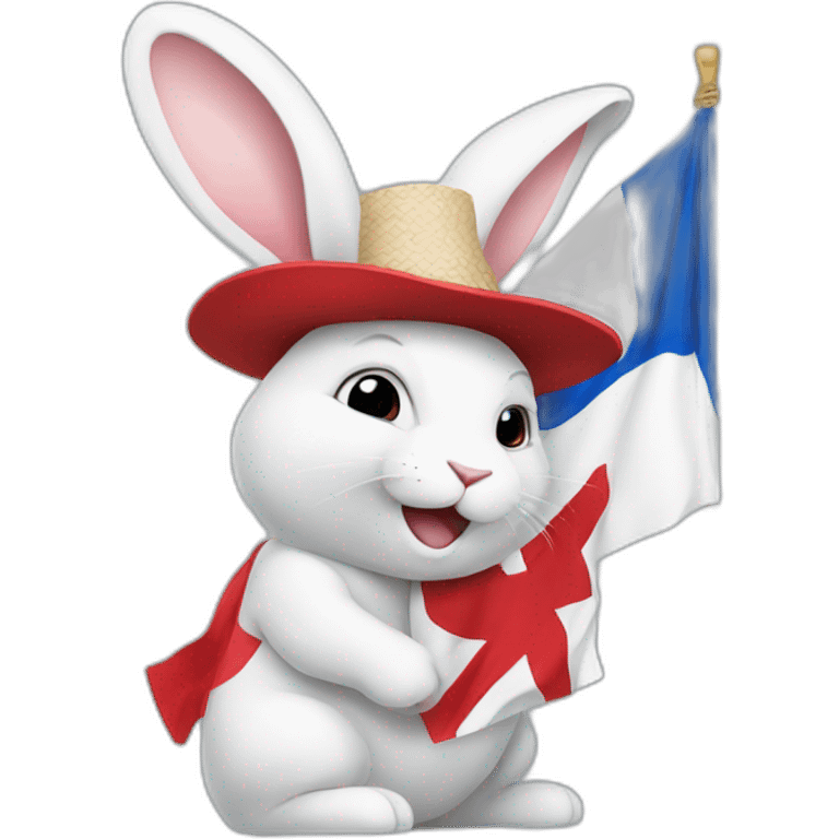 A White rabbit with a Panama flag emoji