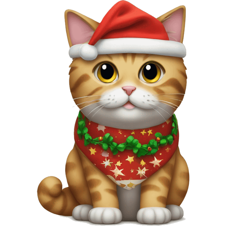 Cute cat with christmas decorations emoji