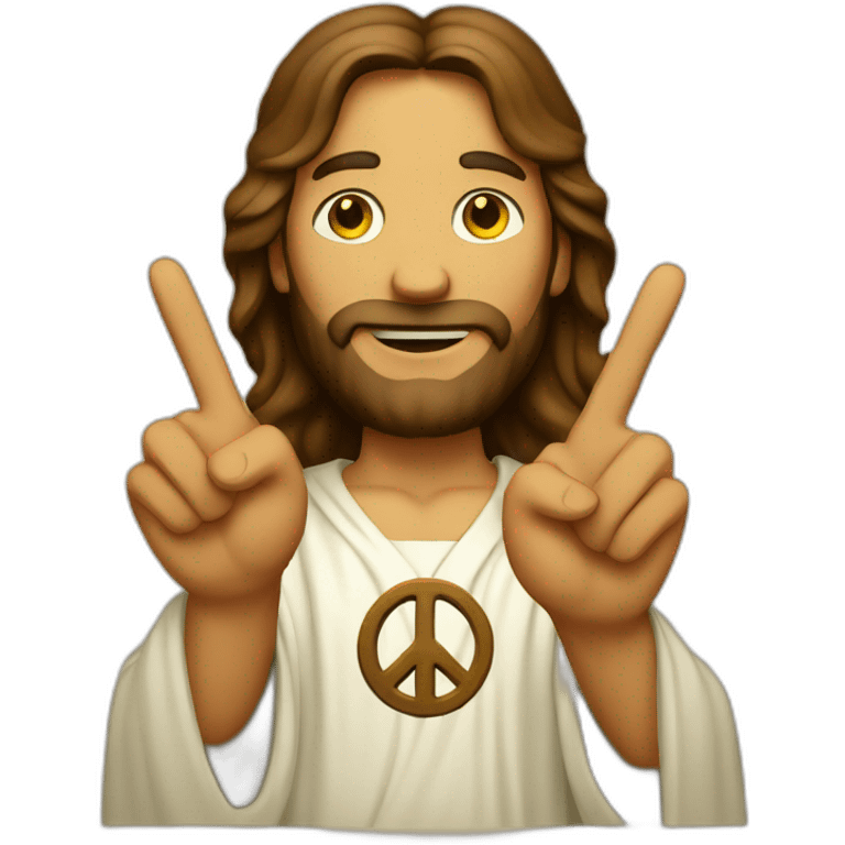 Hippie peace finger jesus emoji