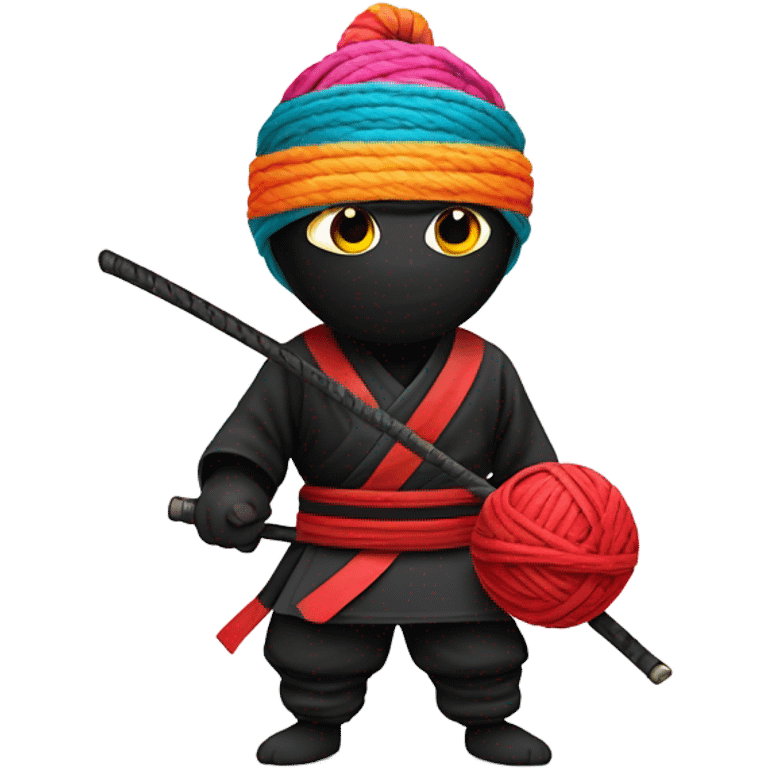 ninja with a yarn ball head emoji