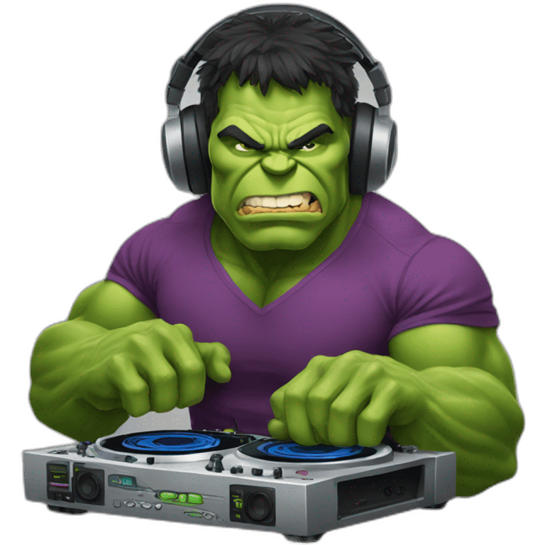 hulk paying dj emoji