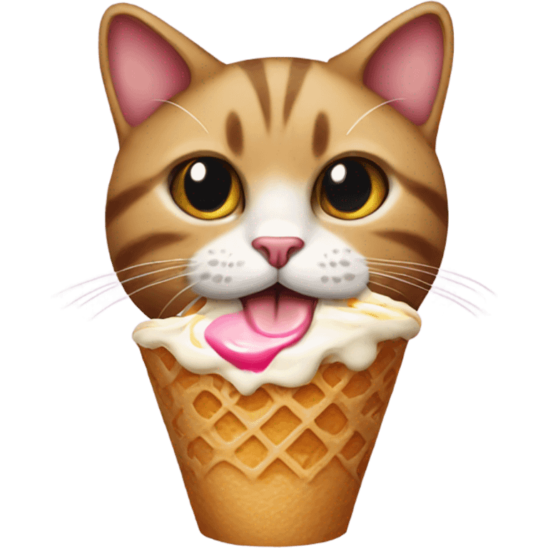 Presidential cat with ice cream emoji