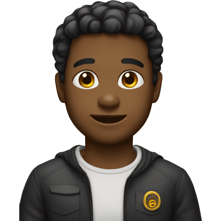 Menino negro estoico emoji