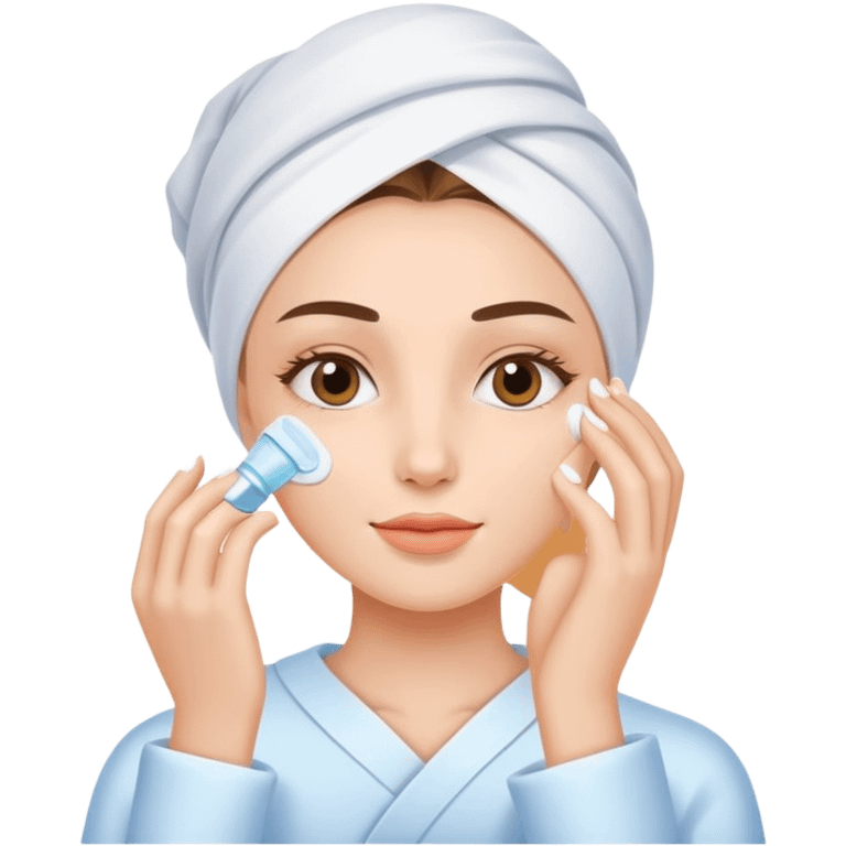 Girl doing her skincare emoji