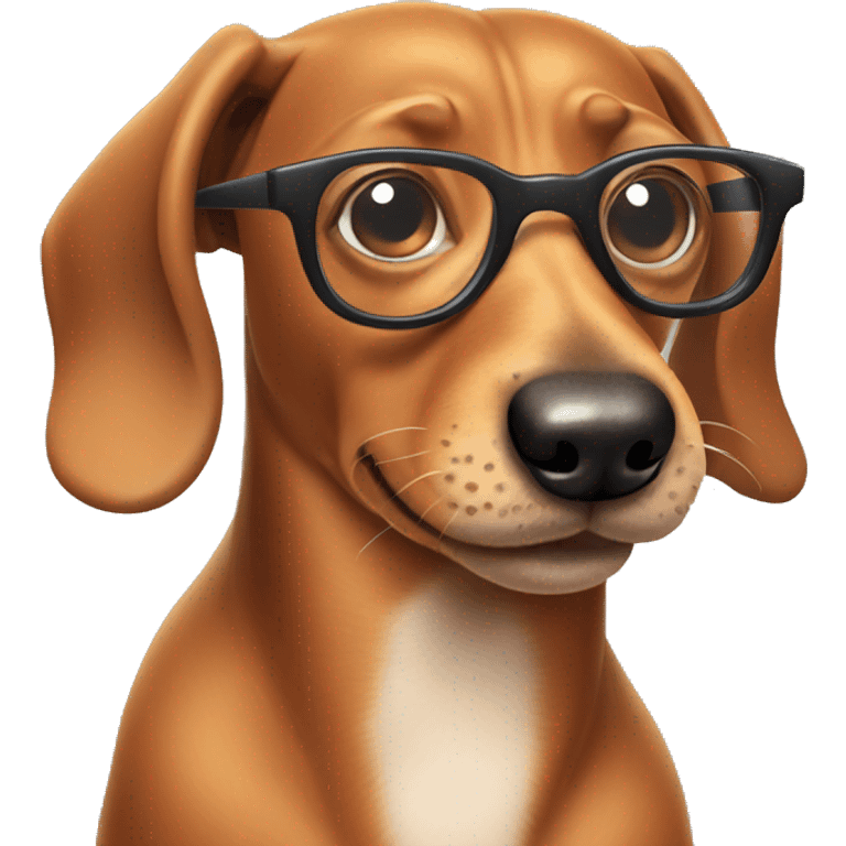 Wiener dog with glasses emoji