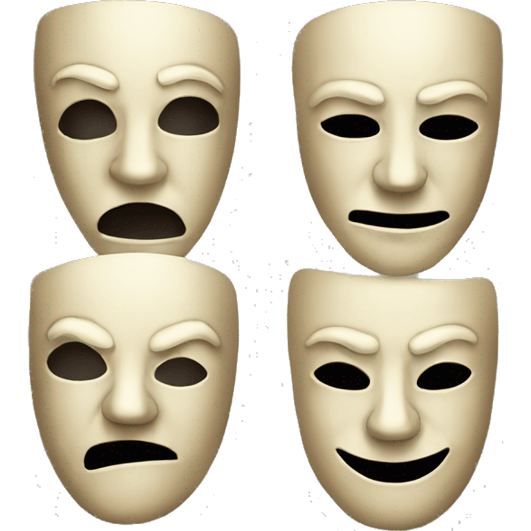 Vintage theater masks scary emoji