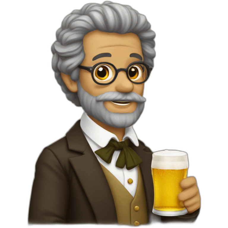 machado de assis drinking beer emoji