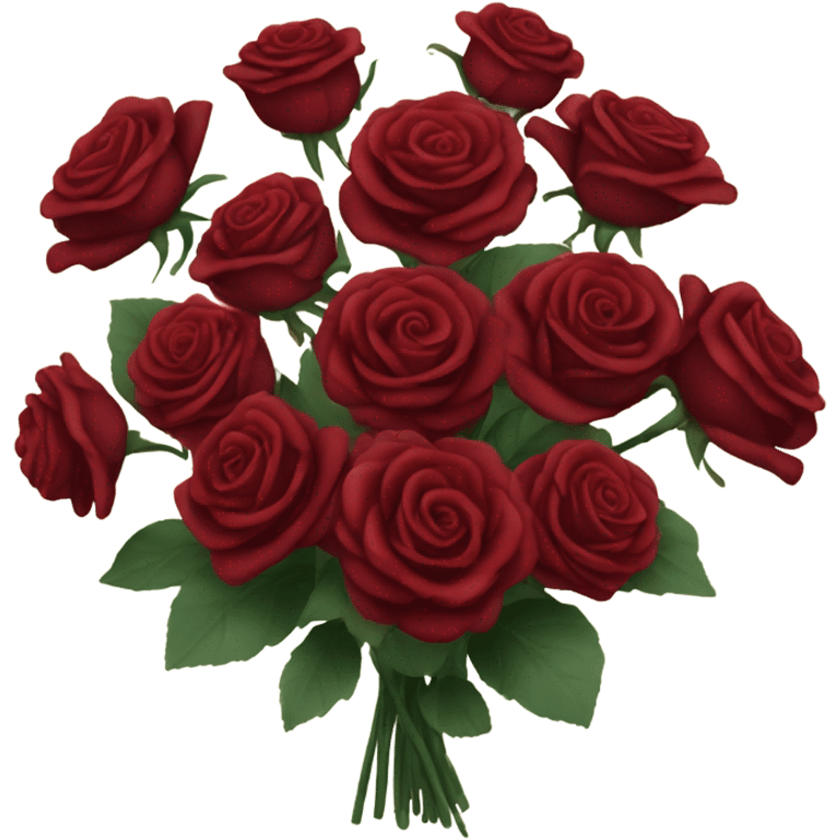 Bouquet of dark red roses emoji