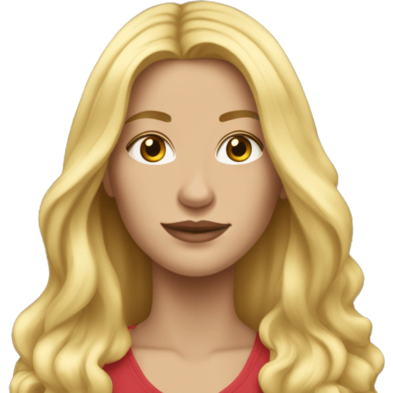 strong tall blonde woman with long hair emoji