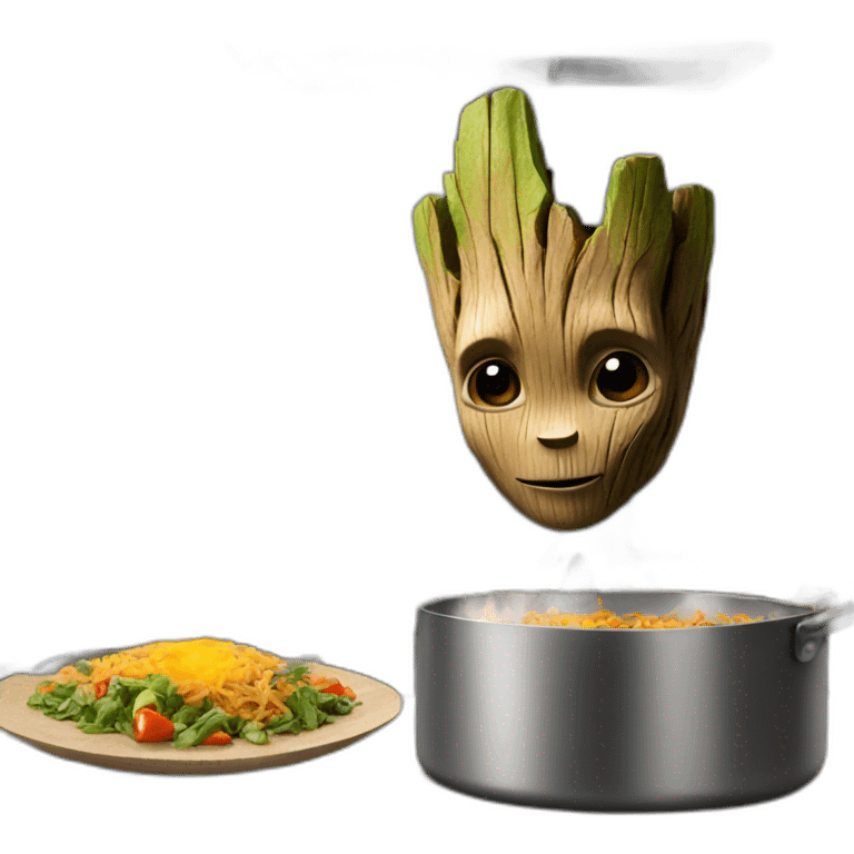 Groot cooking emoji