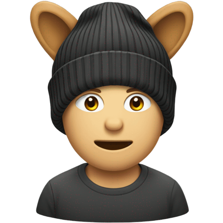 Beanie hat with ears emoji